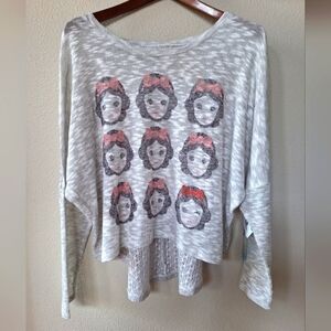 NWT Disney Couture Snow White Sweater Rhinestone Relaxed Womens size L